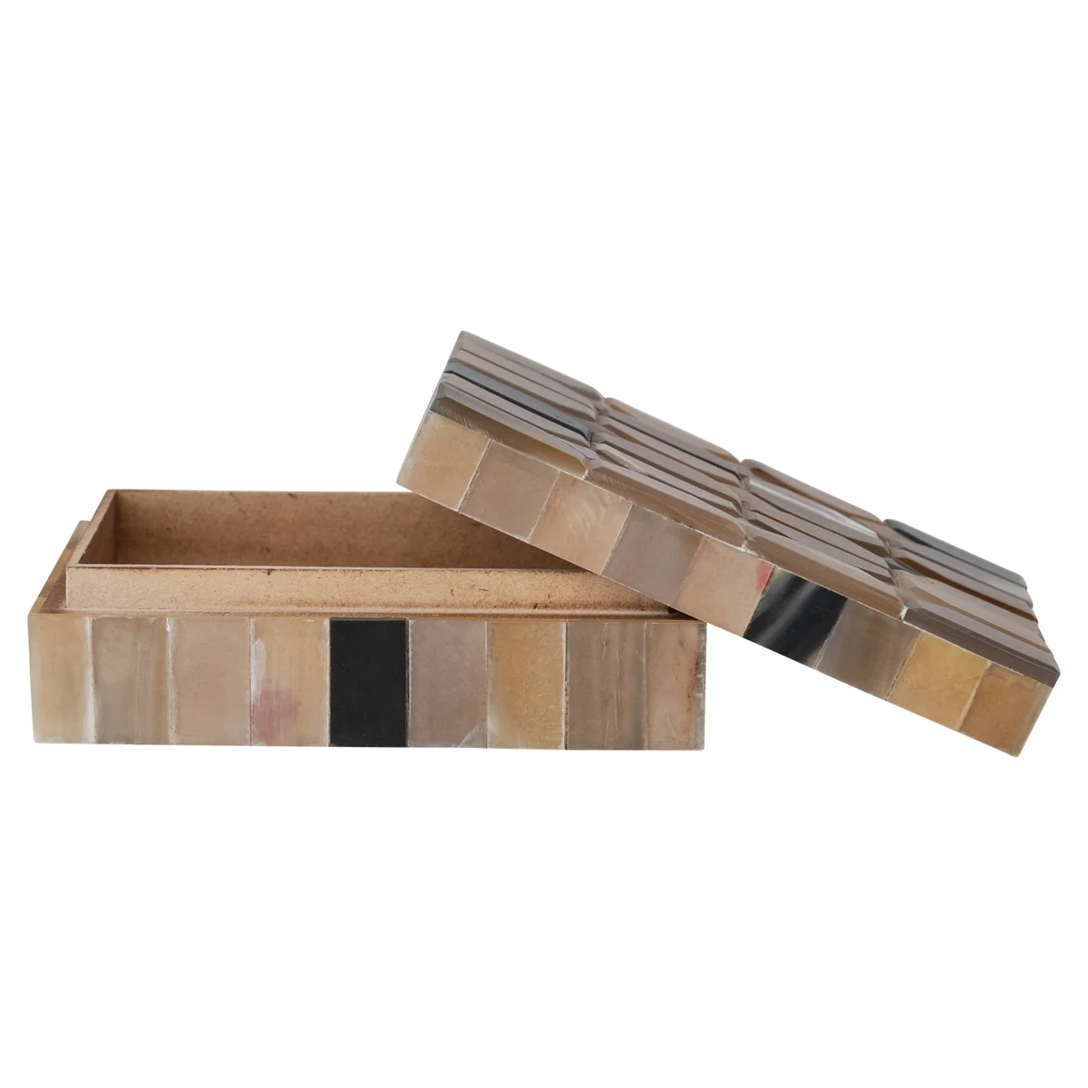 Reliable Handmade Natural Horn and Wood Rectangular Storage Box Artisan