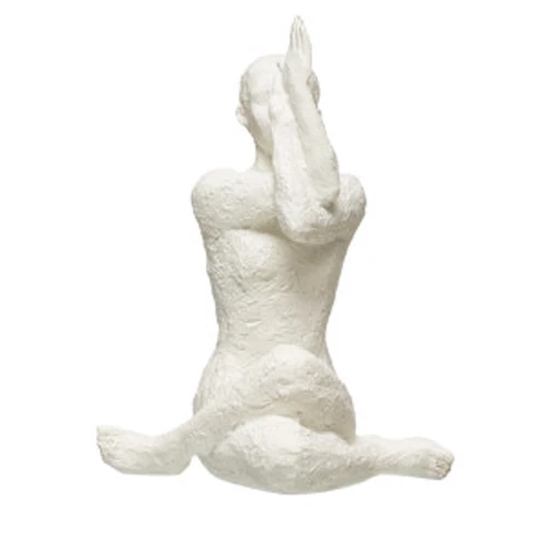 Proven Resin Yoga Figure Volcano Finish White High-End