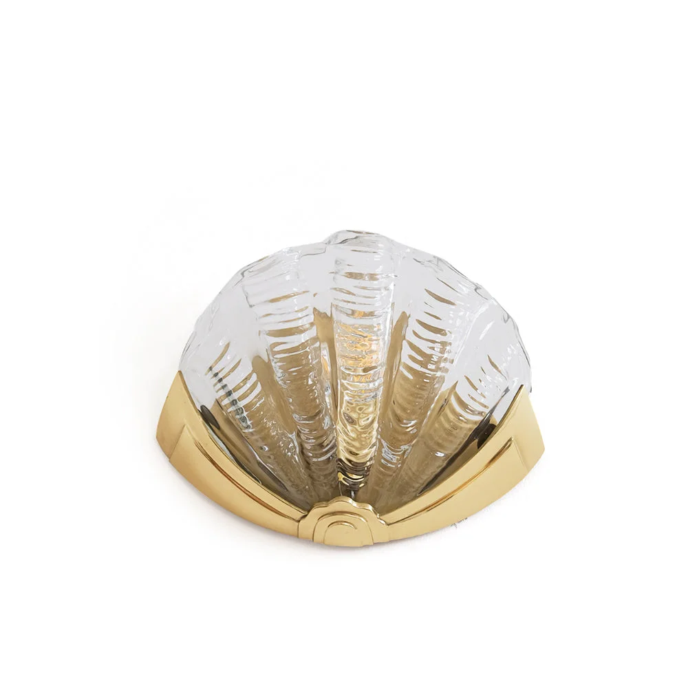 Contemporary Shell Brass Wall Lamp Fast