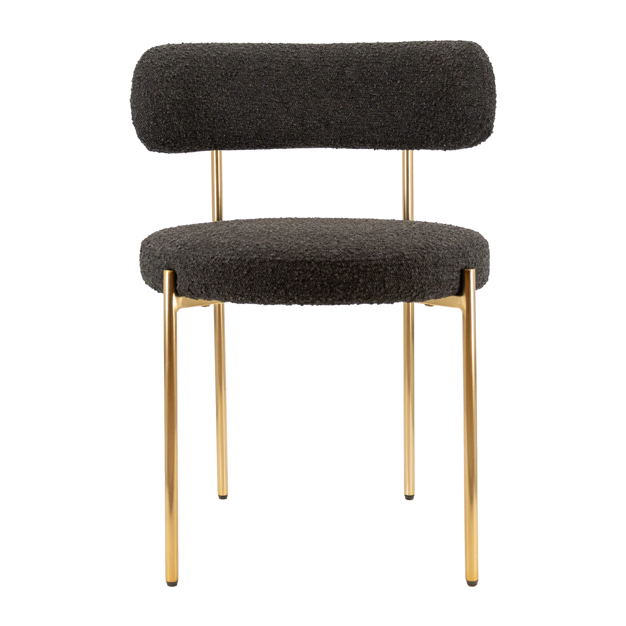 Functional Ronda Boucle Fabric Dining Chair Brushed Brass Healthy
