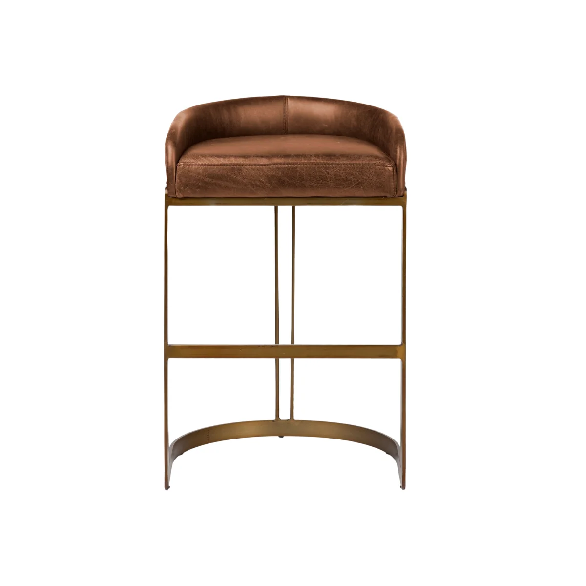 Artisan Hollyfield Leather Gold Metal Bar Stool Functional