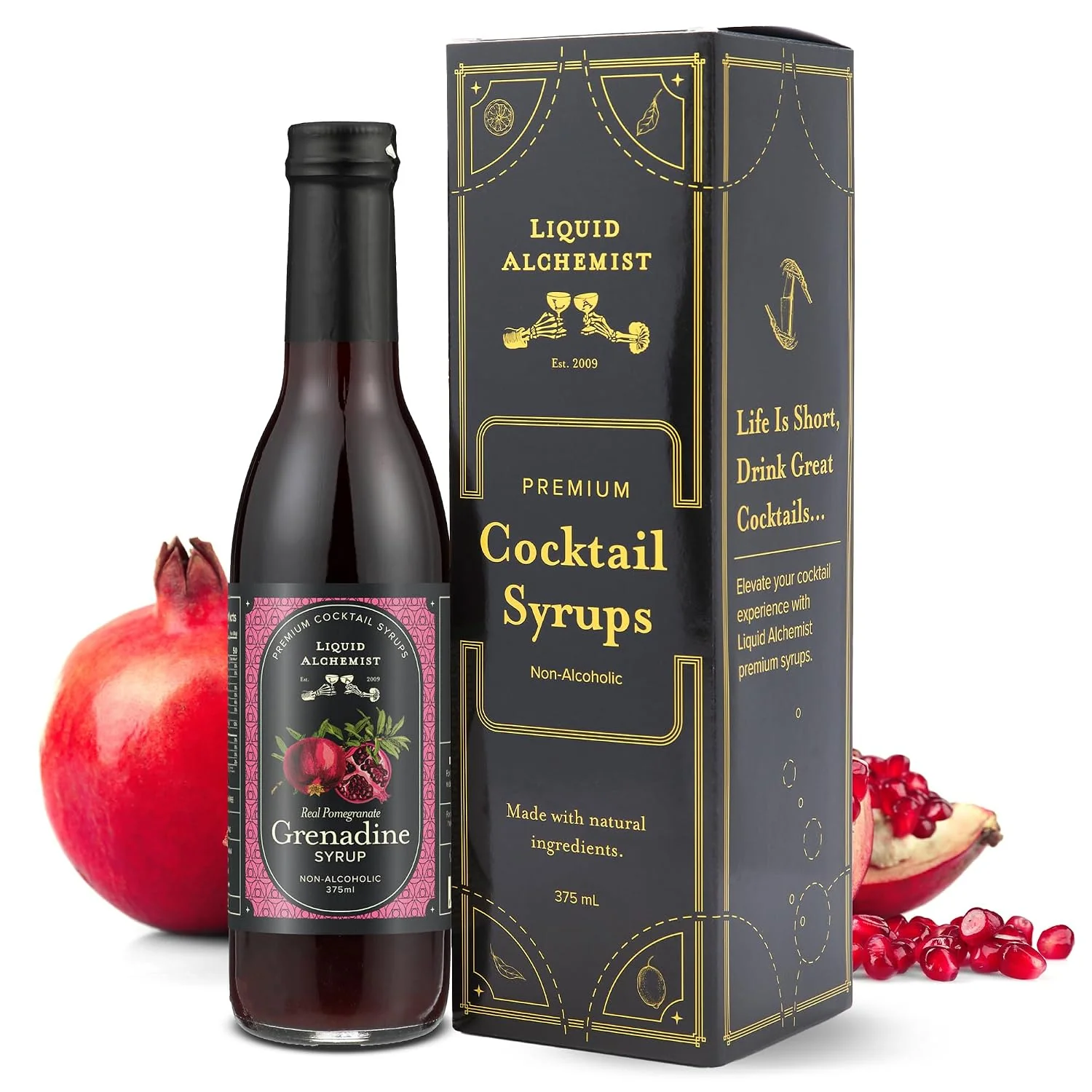 Organic Liquid Alchemist Grenadine Syrup for Cocktails Ingredients Make our Pomegranate Syrup for Drinks the Shirley Temple Mix Small Batch Non-GMO amp Vegan 12.7 oz Drink Mixer Pack of 1 Artisan