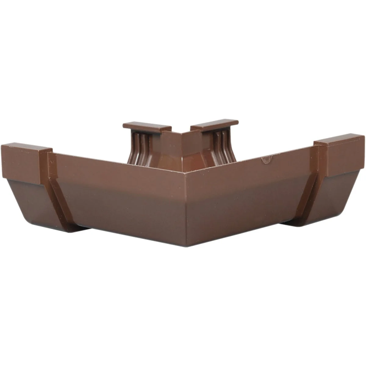 Secure Amerimax 5 In. Contemporary 90-Degree Brown Vinyl Inside Outside Corner Miter Detailed