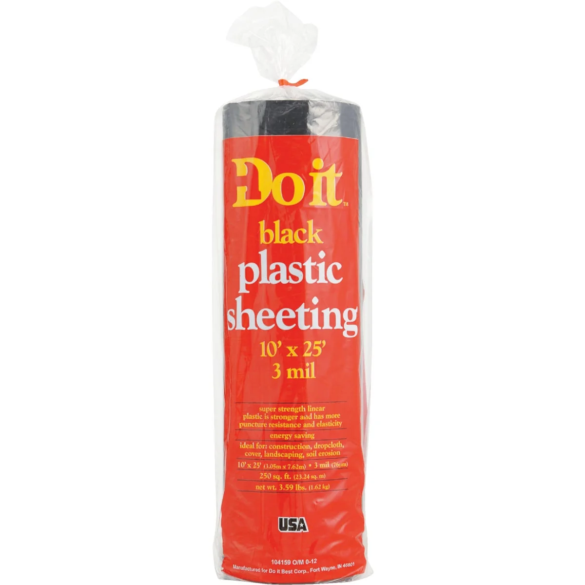 Specialty Do it 10 Ft. X 25 Ft. Black 3 Mil. Poly Film Sheeting Pure
