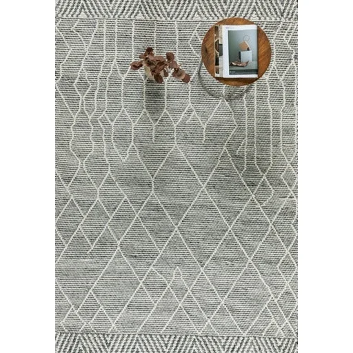 Authentic LABIN HAND WOVEN RUG IVORY CHARCOAL Fine Crafted