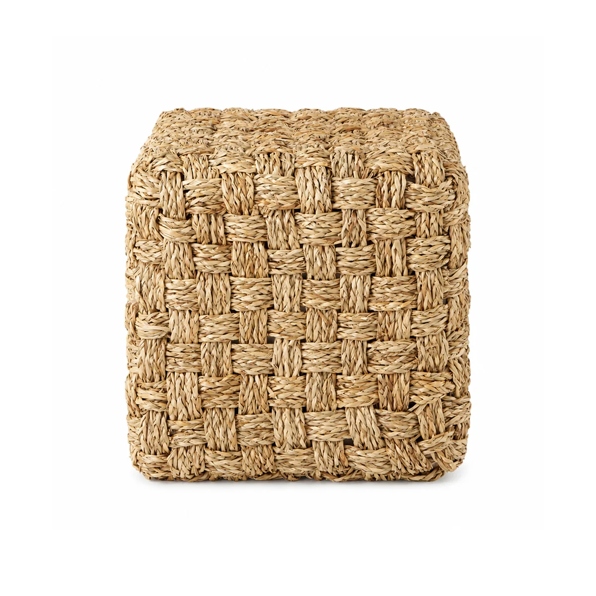 Prestigious Adele – Medium Brown Seagrass Woven Square Pouf Safe