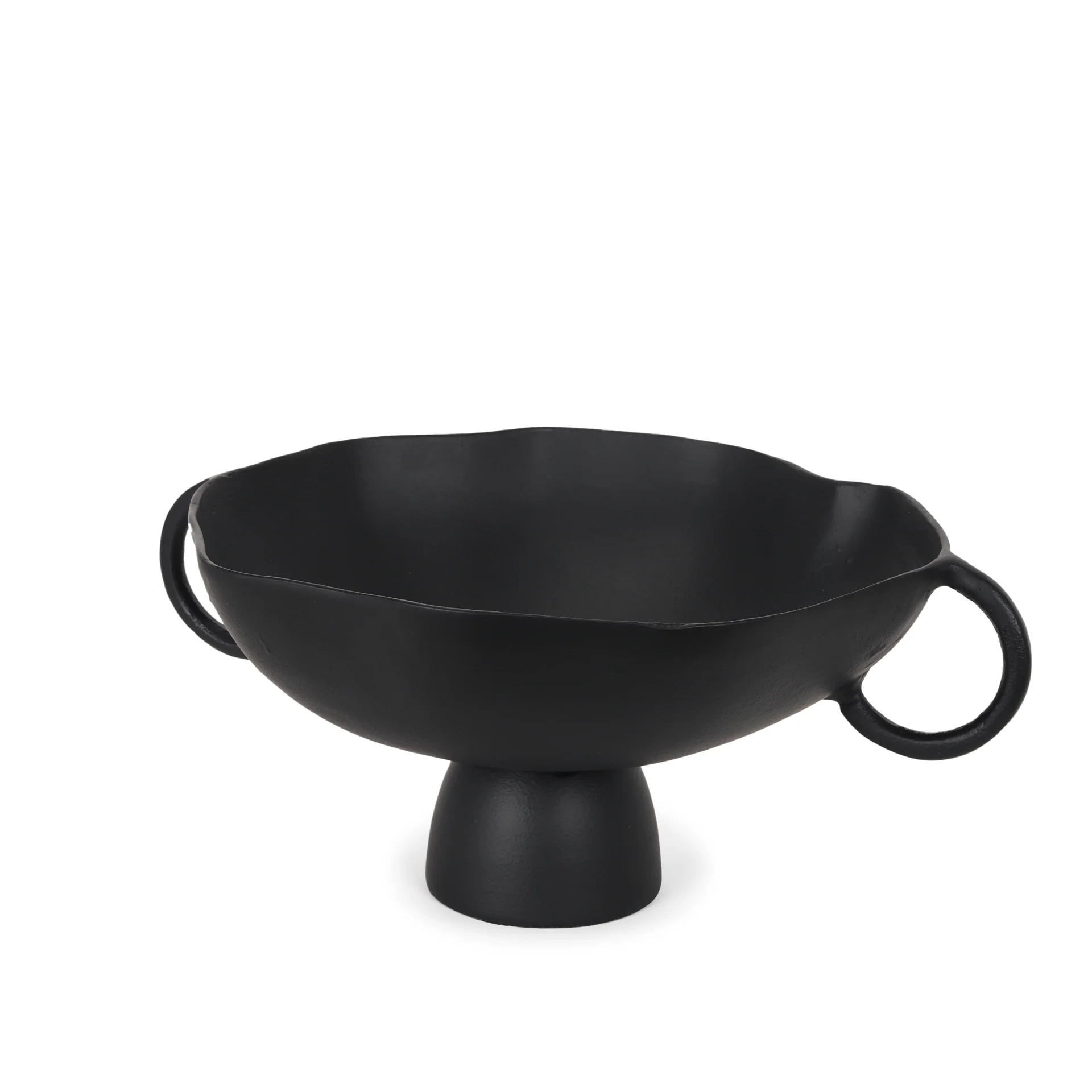 Exceptional Radka Large Matte Black Metal Decorative Bowl Relaxed