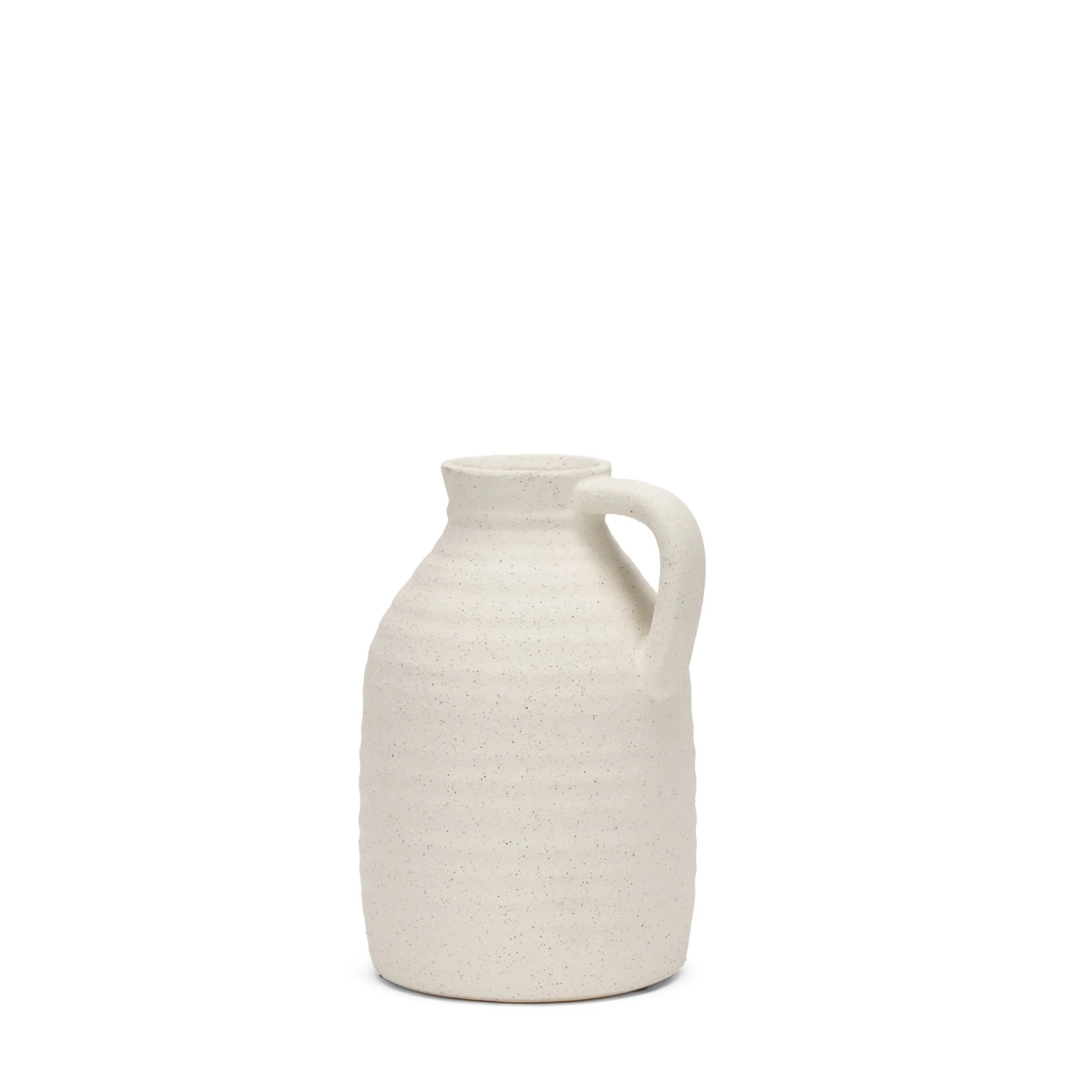 Selected Tyrus Medium Textured Matte White w Speckling Ceramic Vase Reusable