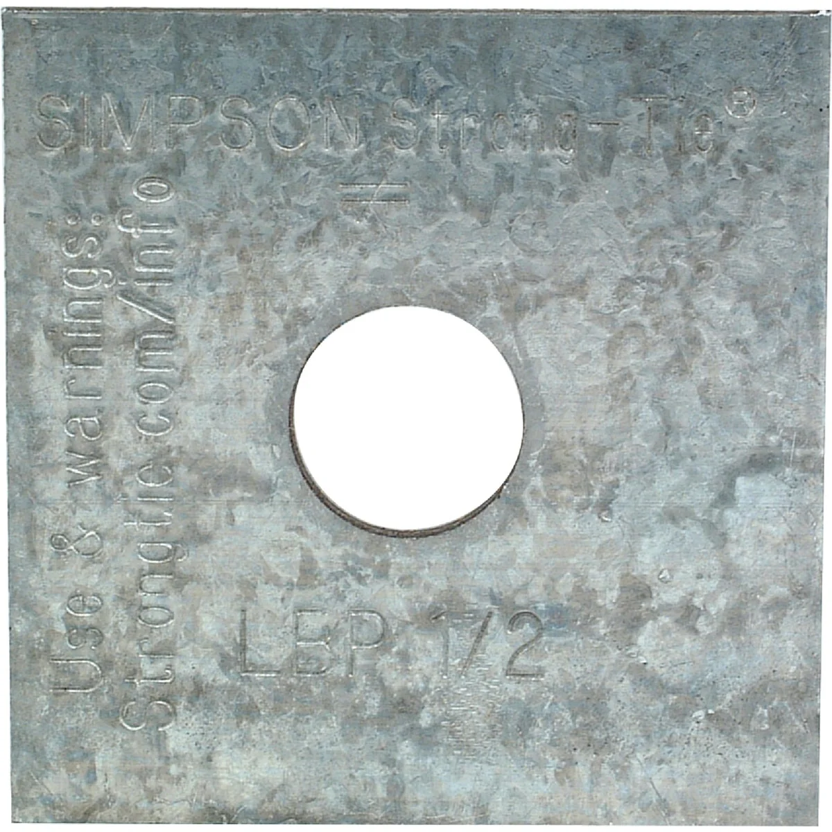 Official Simpson Strong-Tie 1 2 in. x 2 in. x 9 64 in. Steel Galvanized Bearing Plate Effective