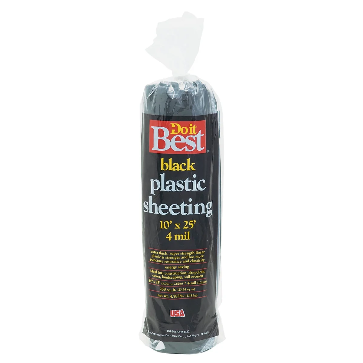 Relaxed Do it 10 Ft. X 25 Ft. Black 4 Mil. Poly Film Sheeting Sustainable