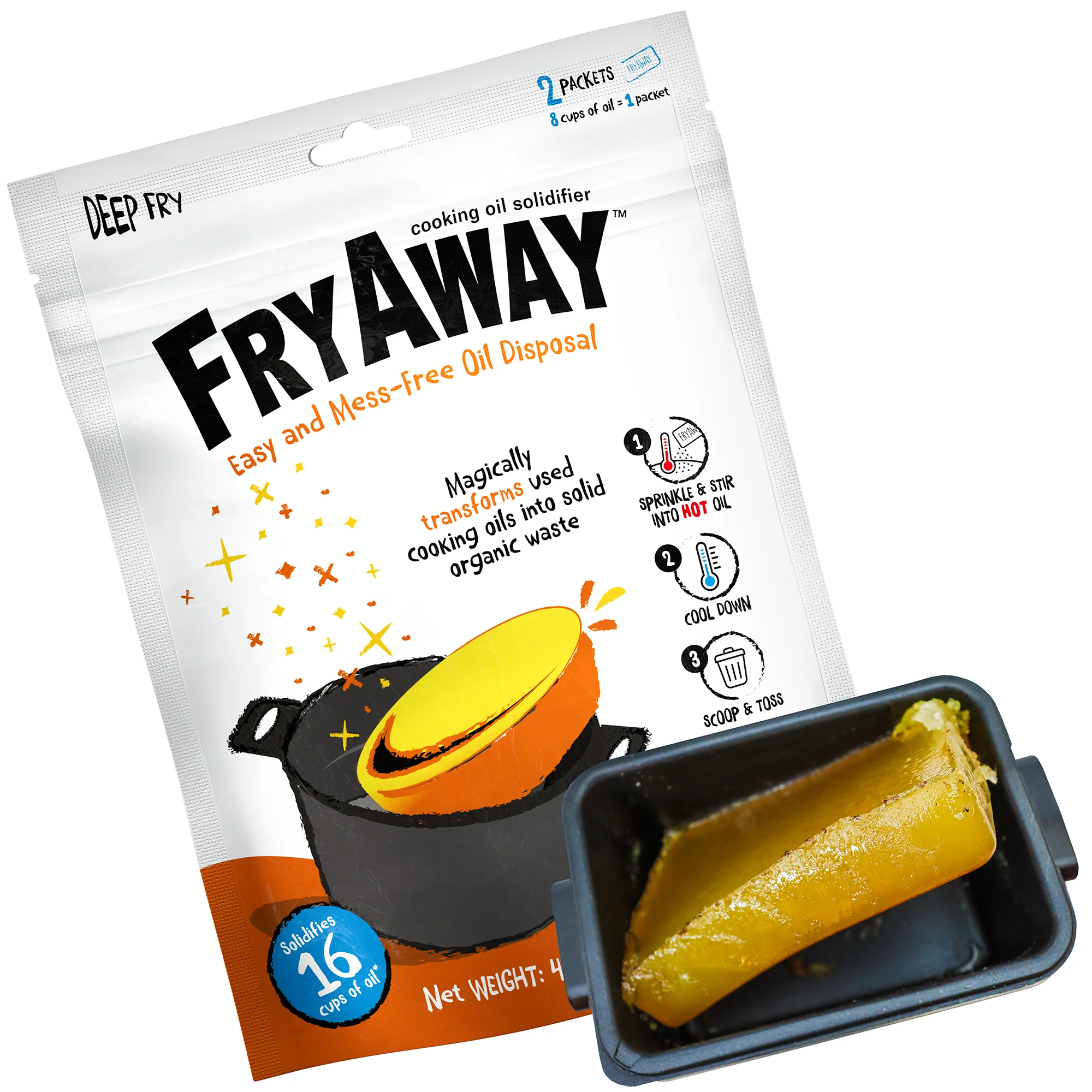 High-Performance FryAway Deep Fry Used Cooking Oil Solidifier Powder Traditional