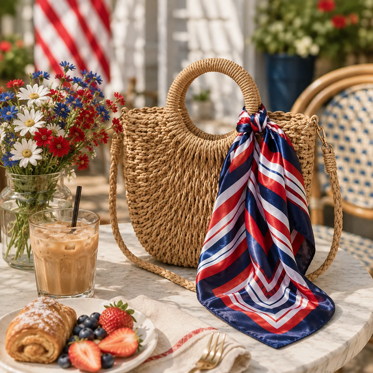 Prestigious Patriotic Summer Scarf Woven Bag Bundle Refined