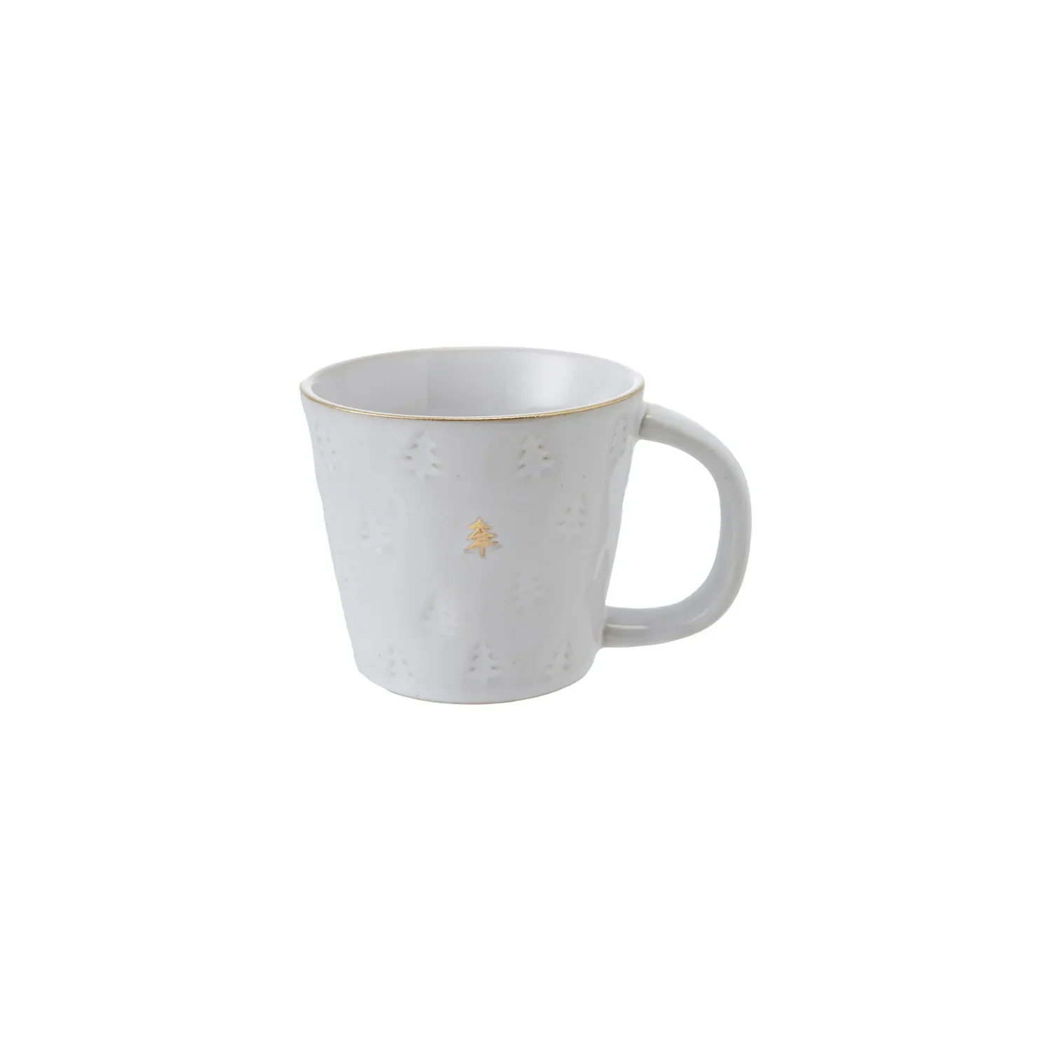 Luxury White Stoneware Christmas Tree Mug 10 oz Premium Material