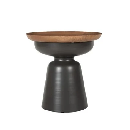 Durable Kana Mango Wooden Side Table with Metal Legs Fashionable