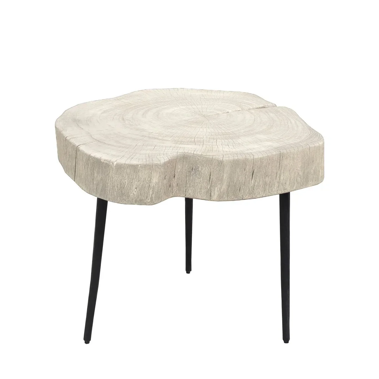 Exceptional Organic Trunk Side Table – White Washed Powerful