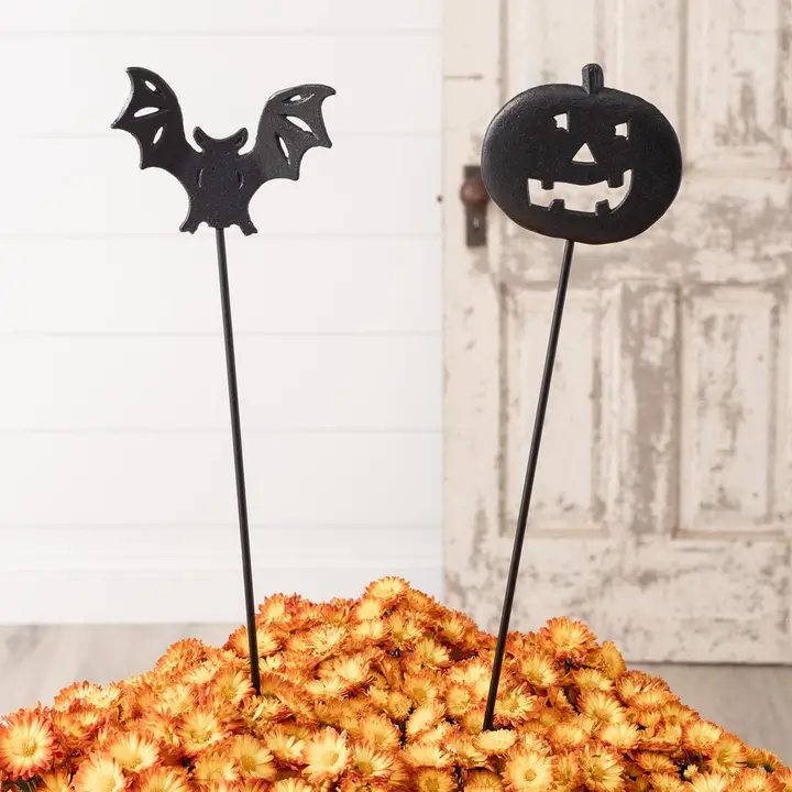 Exceptional Bat Pumpkin Halloween Garden Stakes Excellent