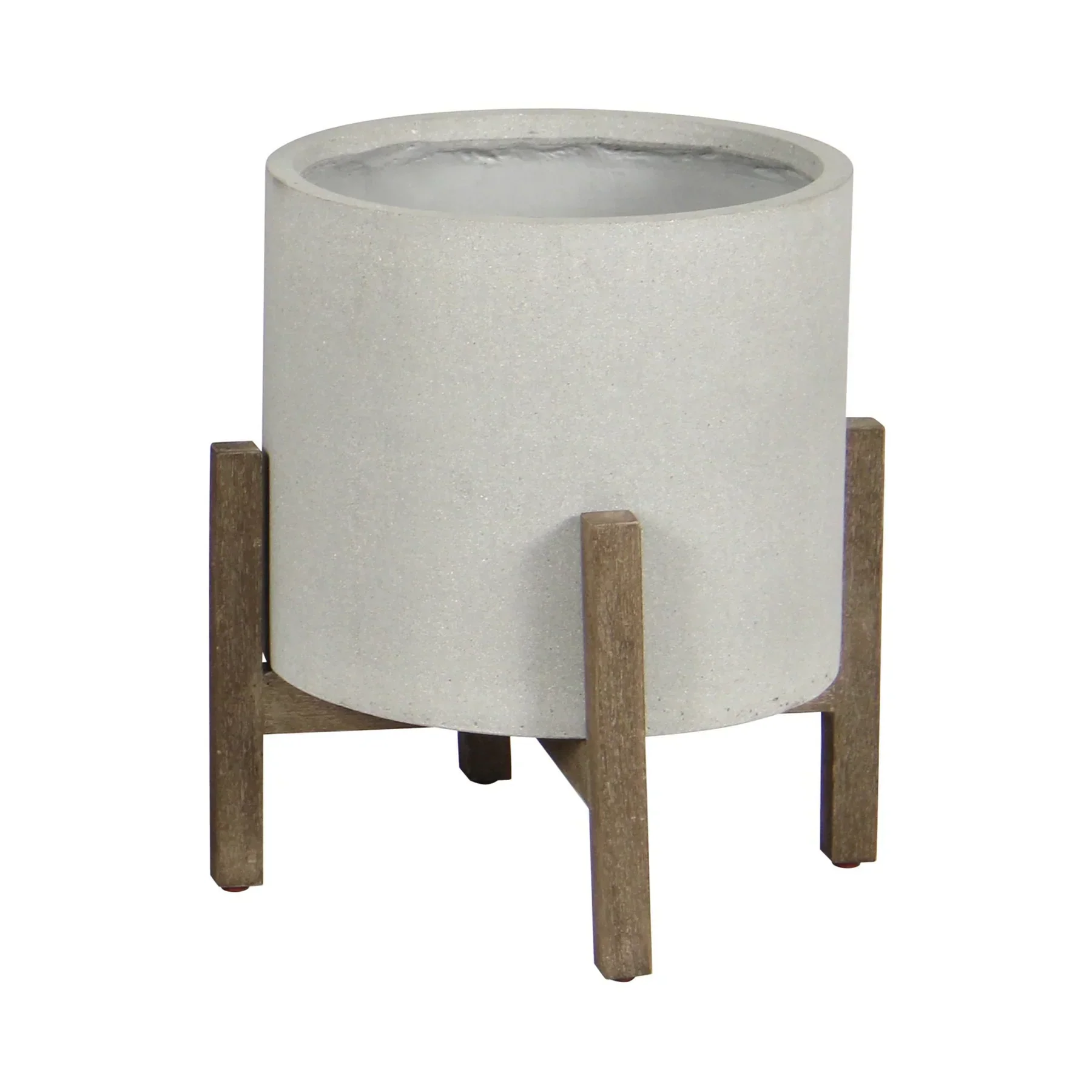 World-Class Patio Round Standing Pot – Natural Stone