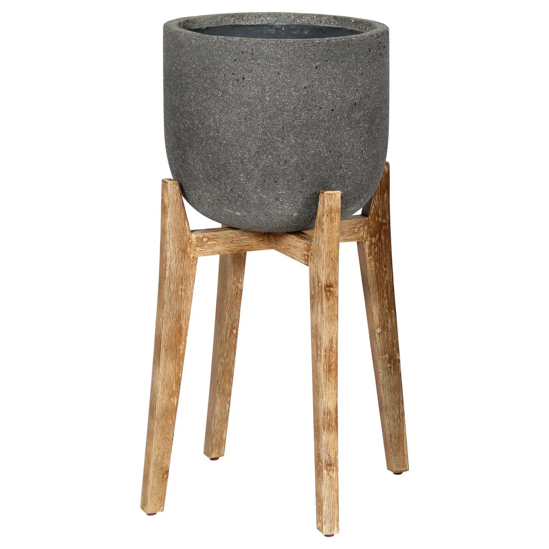 Enhanced Patio Large Round Standing Pot – Grey Stone Responsible