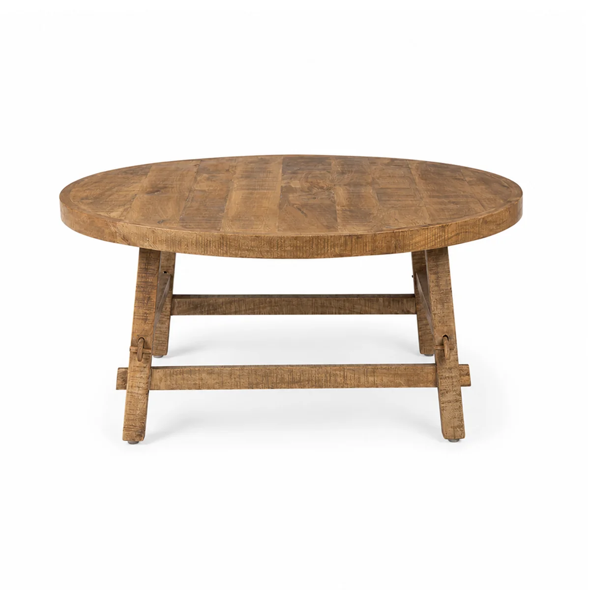 Superior Rosie Round Medium Brown Wood Coffee Table Natural