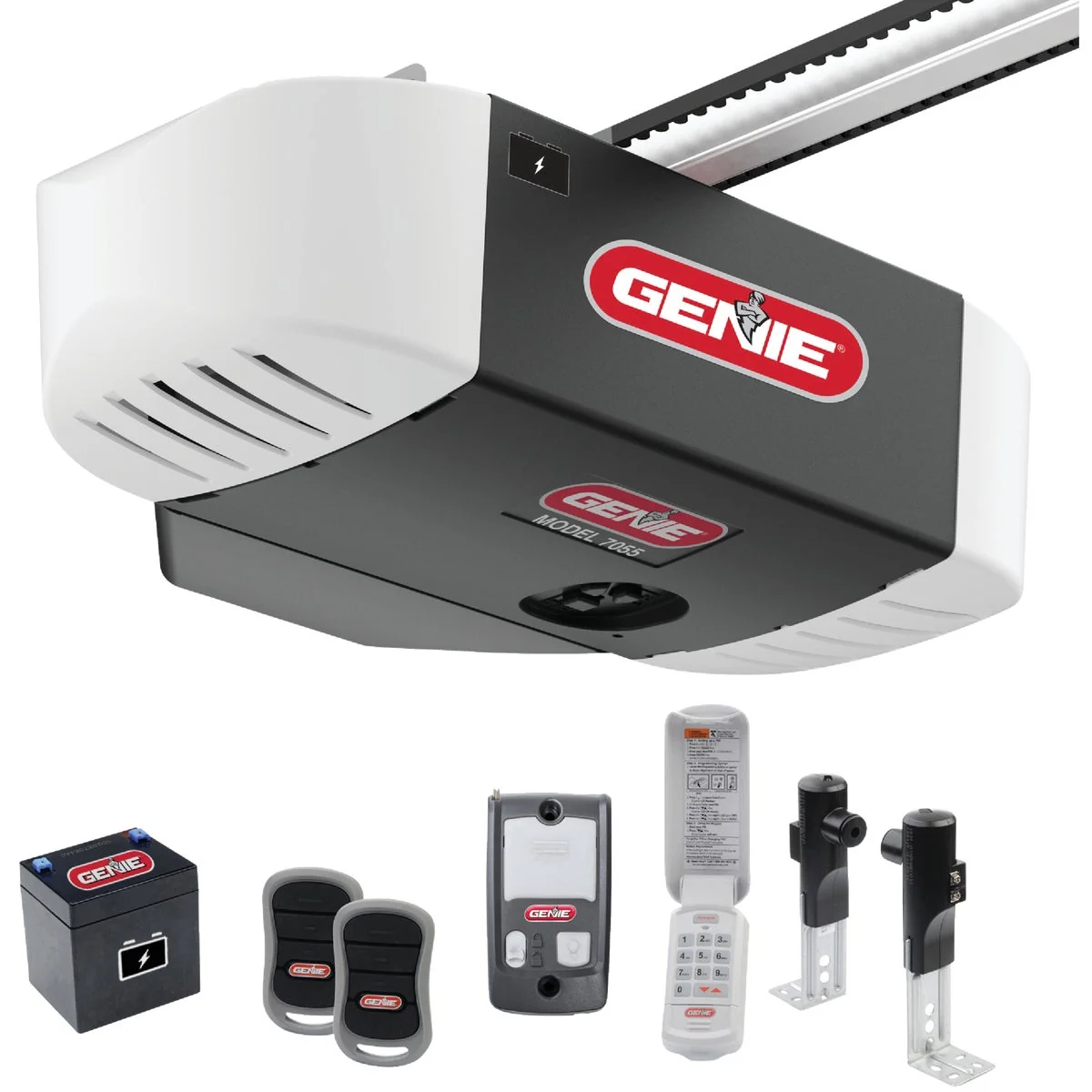 Minimalist Genie StealthDrive 750 1-1 4 HPc Belt Drive Garage Door Opener with Battery BackUp Natural