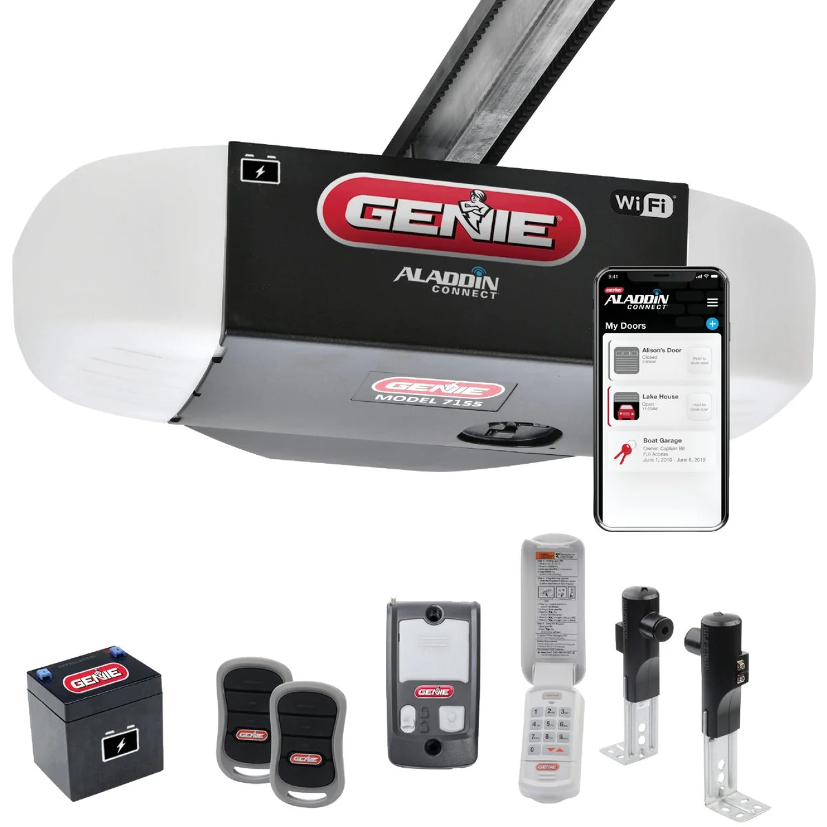 High-End Genie StealthDrive 7155 Connect Smartphone-Controlled Belt Drive Garage Door Opener Consistent