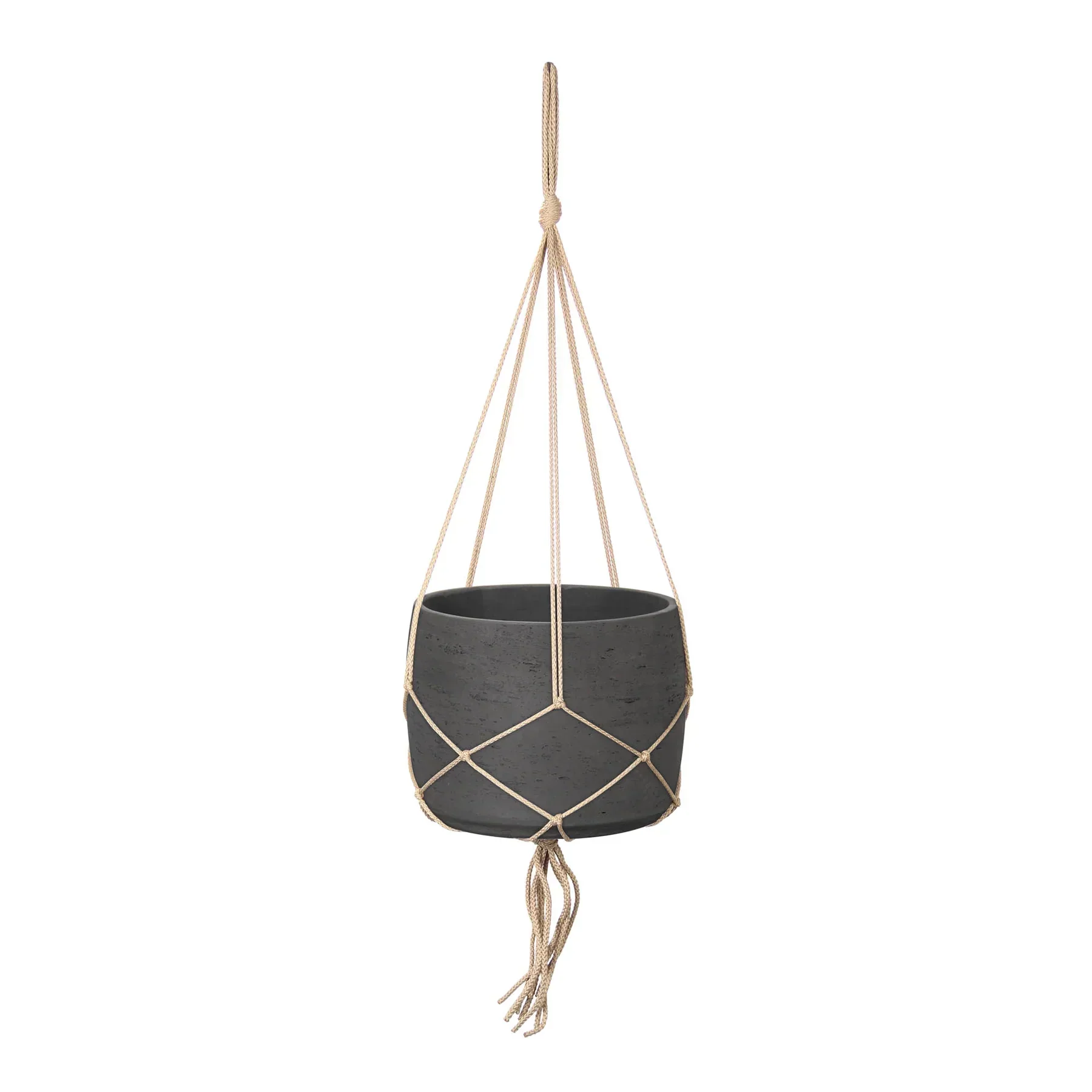 Quality Craft Hanging Pot With Netting – Charcoal Grey Top-Quality