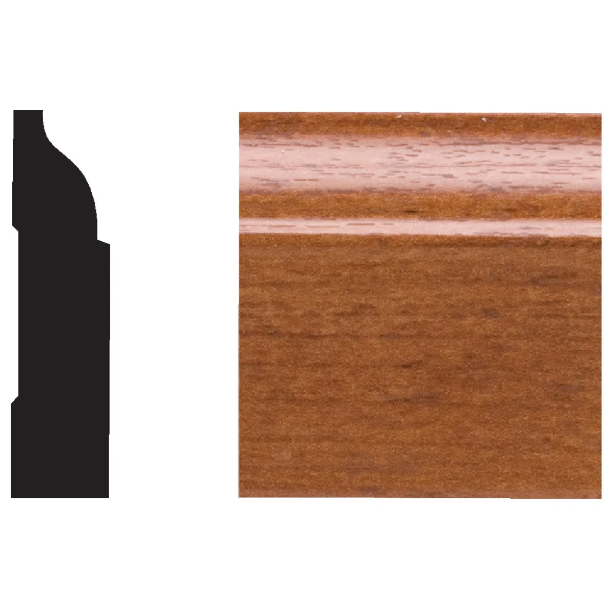 Authentic Royal 3 8 In. W. x 1-1 4 In. H. x 7 Ft. L. Gunstock PVC Interior Colonial Stop Molding Specialty