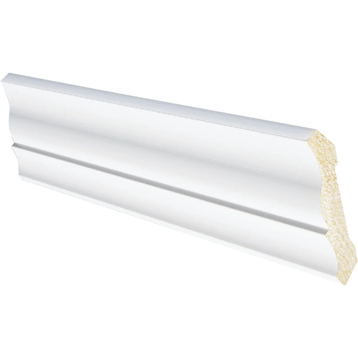 World-Class Inteplast Building Products 1 2 In. W. x 3-3 16 In. H. x 8 Ft. L. Crystal White Polystyrene Crown Molding Next-Generation