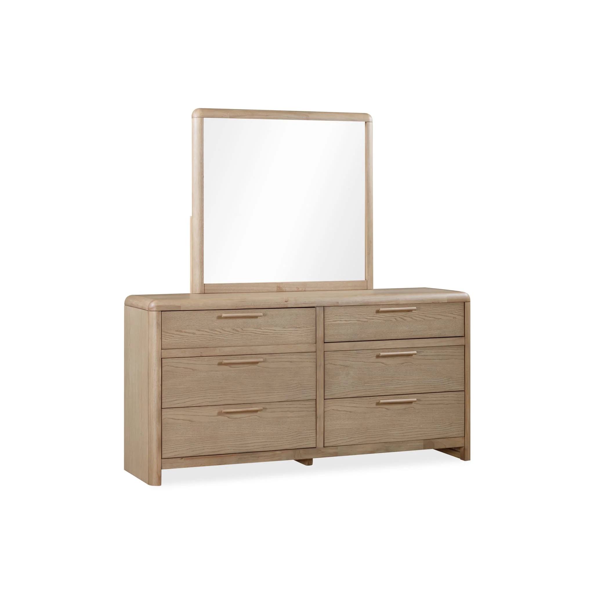 Modern Havn Six Drawer Ash Wood Dresser in Ginger Original Design