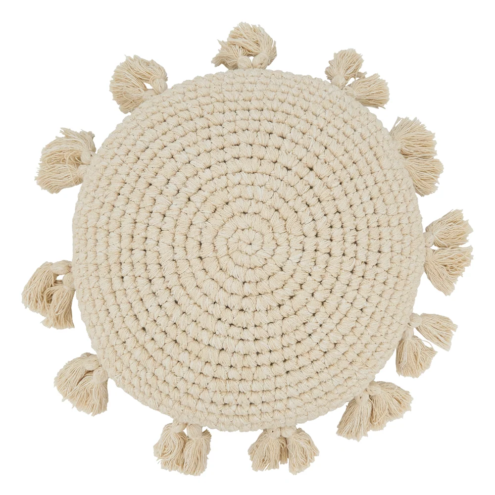 Premium Round Tassel Pillow – Cover Specialty