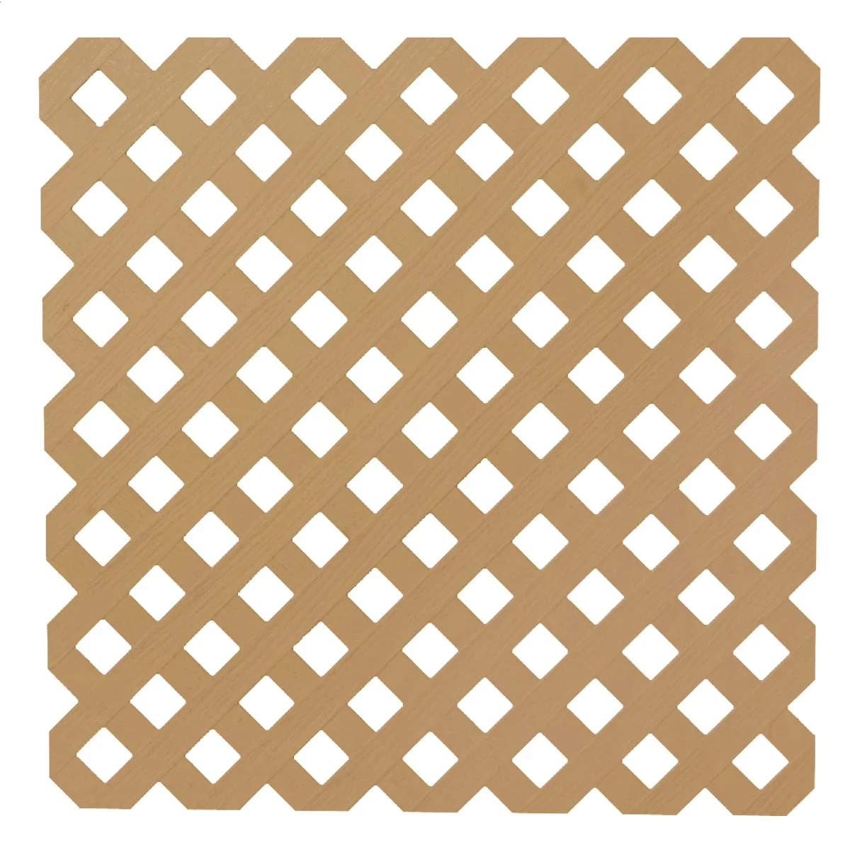 Dependable Dimensions 4 Ft. W x 8 Ft. L x 3 16 In. Thick Cedar Colored Vinyl Privacy Lattice Panel Convenient