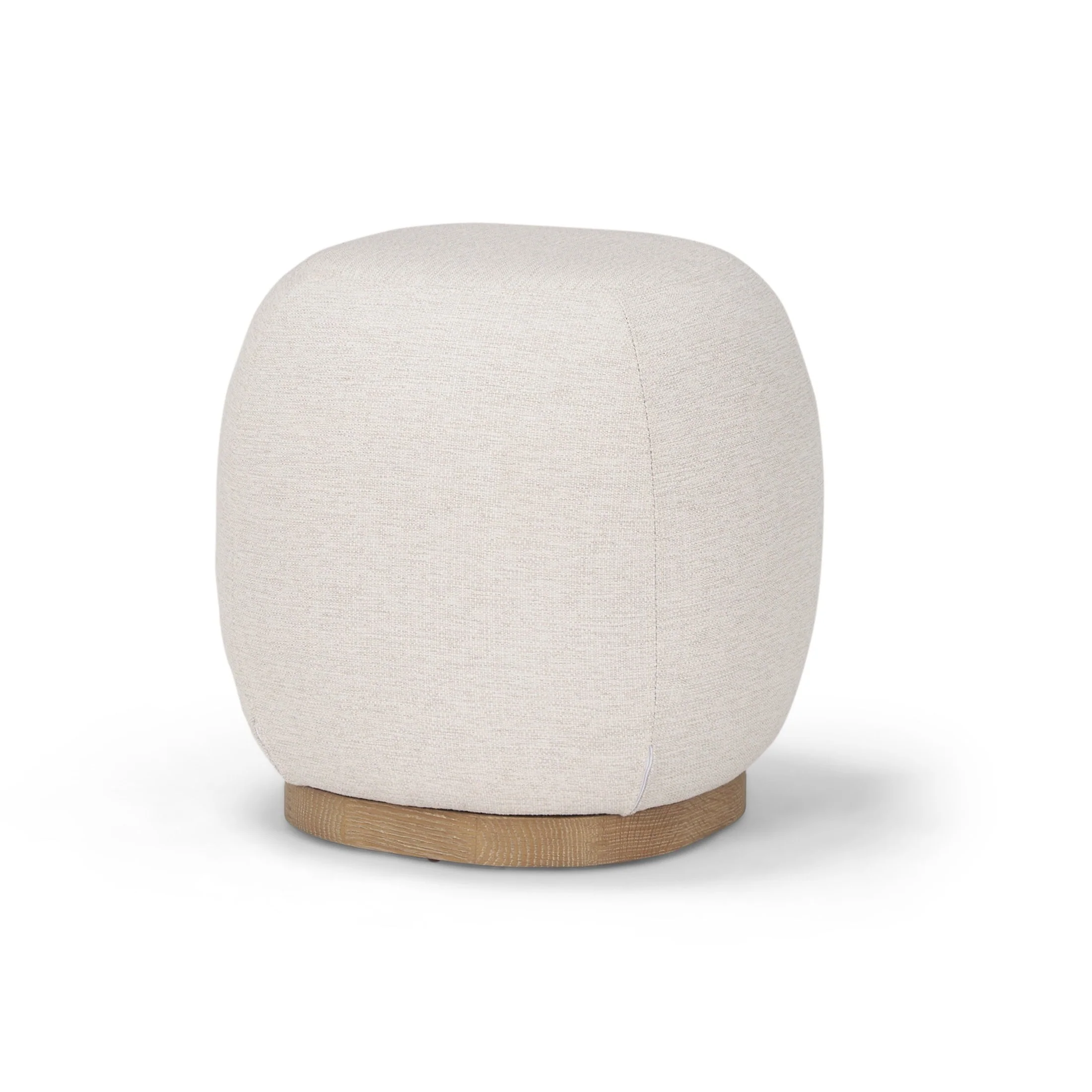 Carefully Designed Siren Cream Fabric w Light Brown Wood Round Accent Stool Healthy