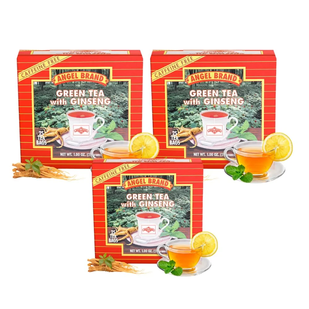 Sophisticated Green Tea with Ginseng Bags 25 Count 3 Pack Smooth Balanced Taste Green Tea amp Ginseng Blend Reliable