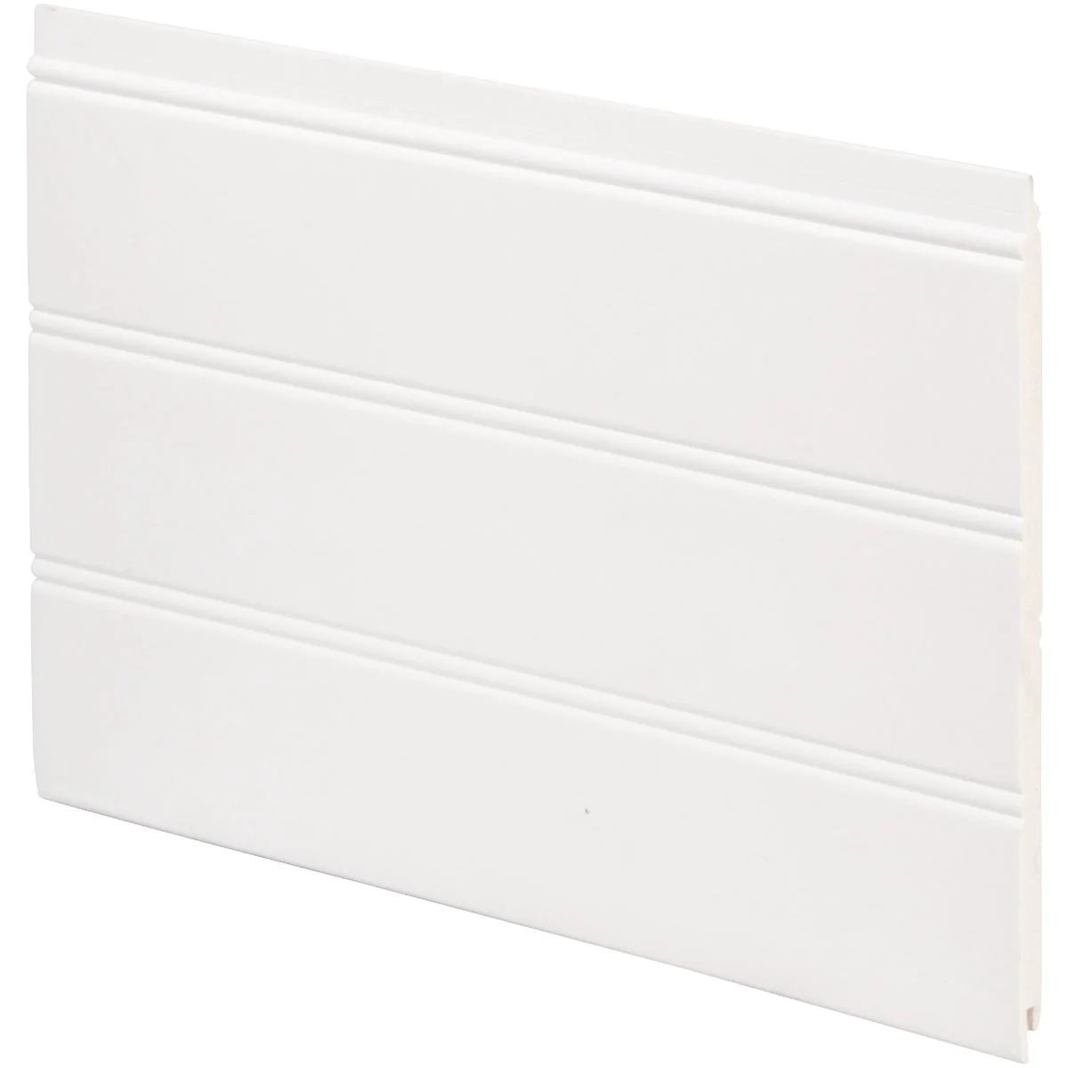 Recyclable Inteplast Building Products 7-1 2 In. W. x 1 4 In. H. x 8 Ft. L. White PVC Reversible Beaded Wainscot Fine Crafted