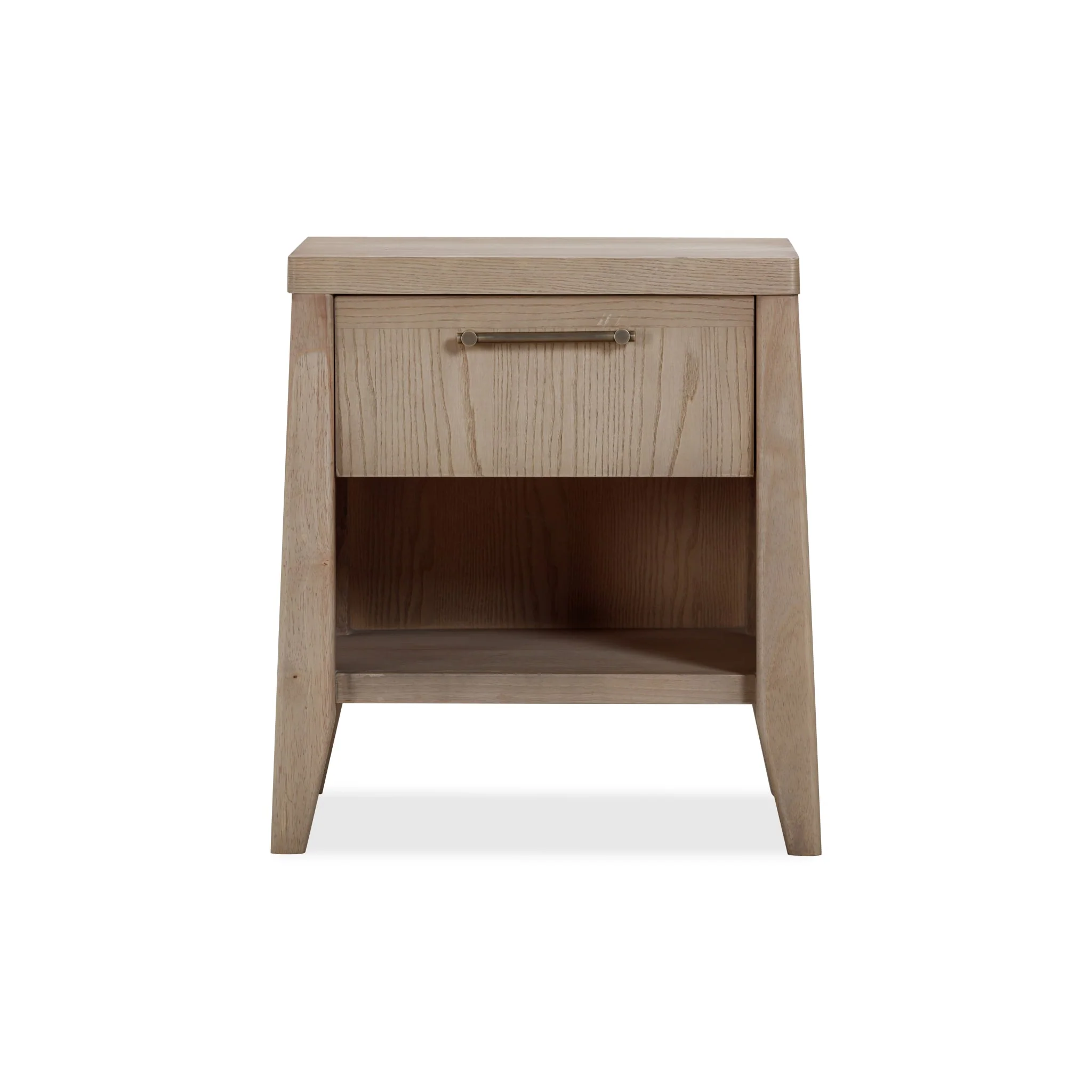 Practical Nettie One Drawer One Shelf Ash Wood Nightstand in Ginger Unique