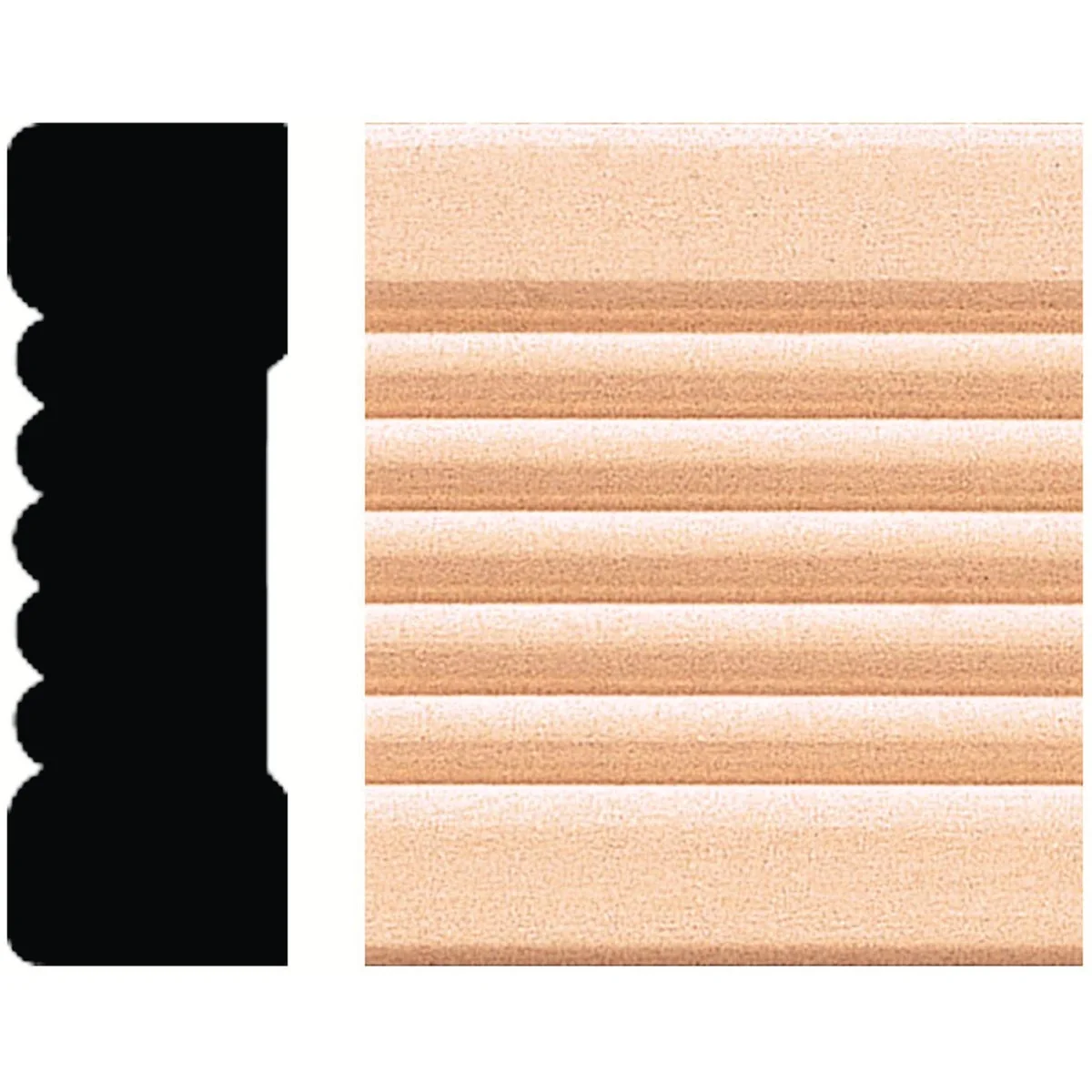 User-Friendly House of Fara 21 32 In. W. x 2-1 4 In. H. x 8 Ft. L. Natural Hardwood Fluted Wood Casing Soft