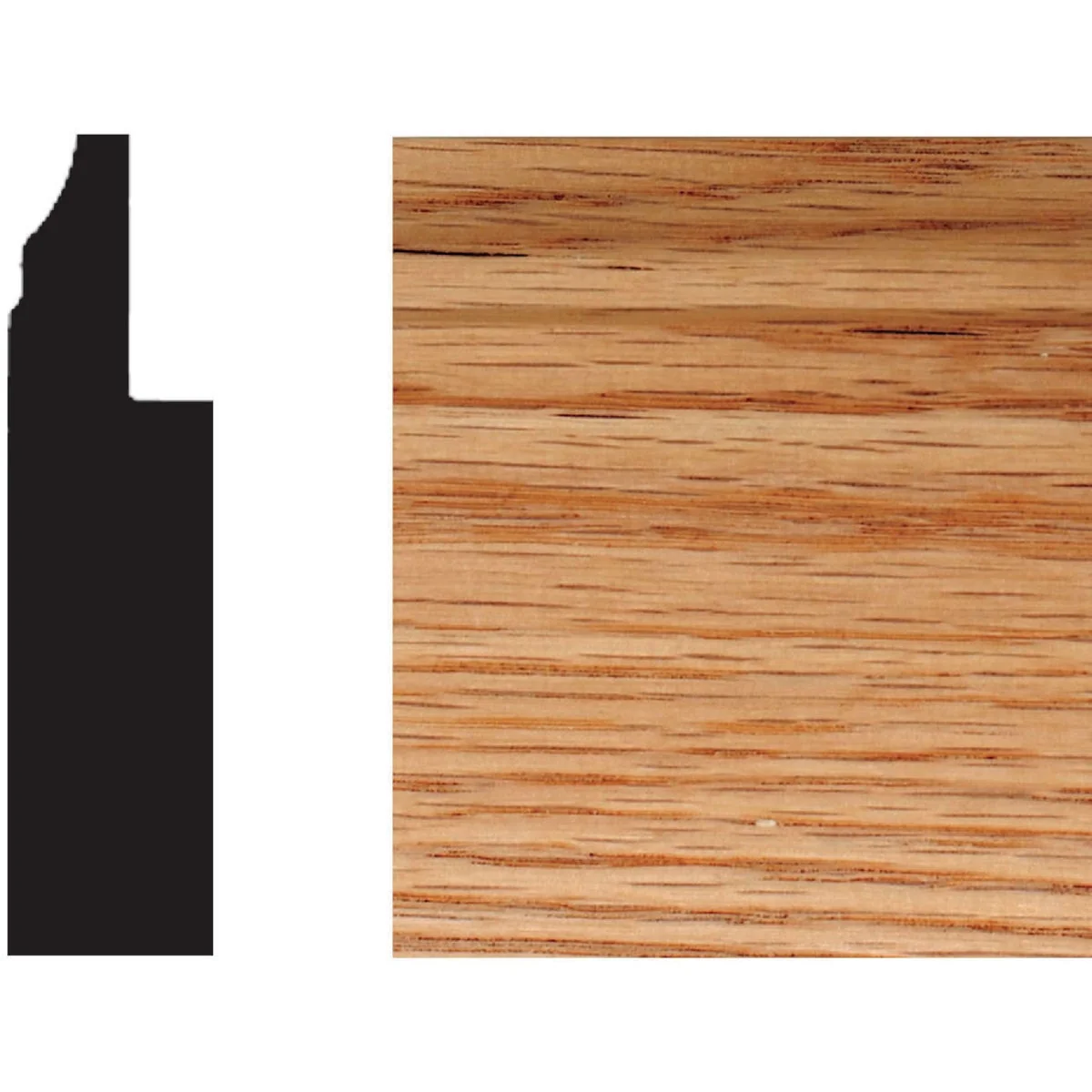 Optimized House of Fara 3 In. W. x 3 4 In. H. x 8 Ft. L. Solid Red Oak Wainscot Base Molding Versatile