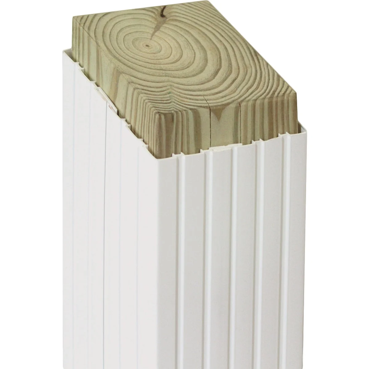 Original Beechdale 6 In. W. x 6 In. H. x 102 In. L. White PVC Fluted Post Wrap Authentic