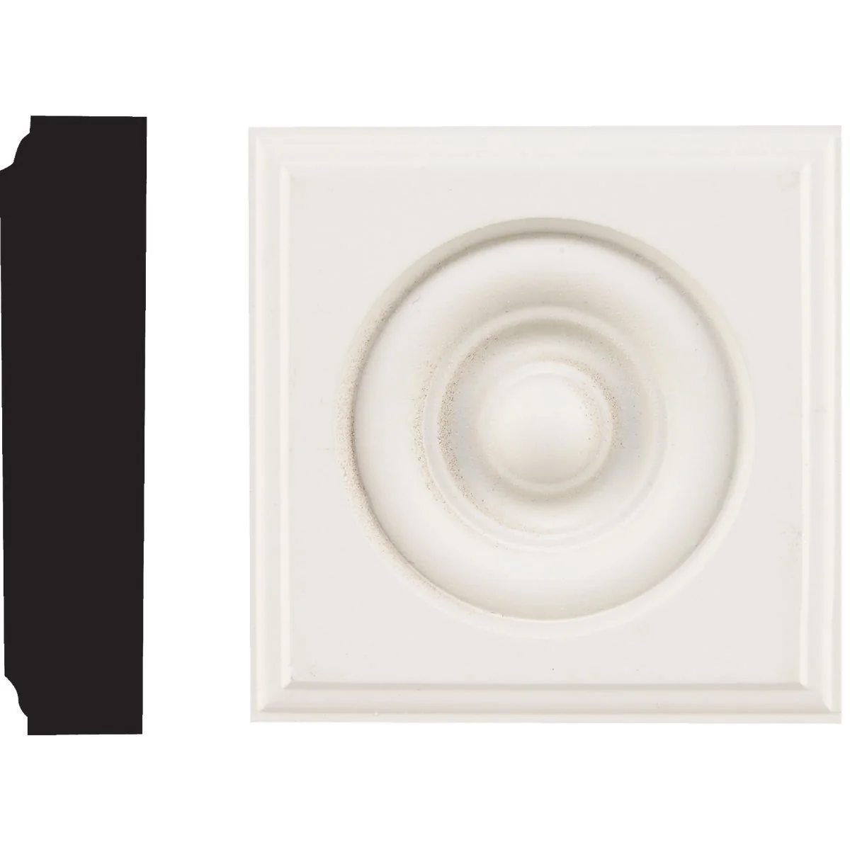 Eco-Friendly House of Fara 7 8 In. x 3-1 2 In. Primed MDF Rosette Detailed