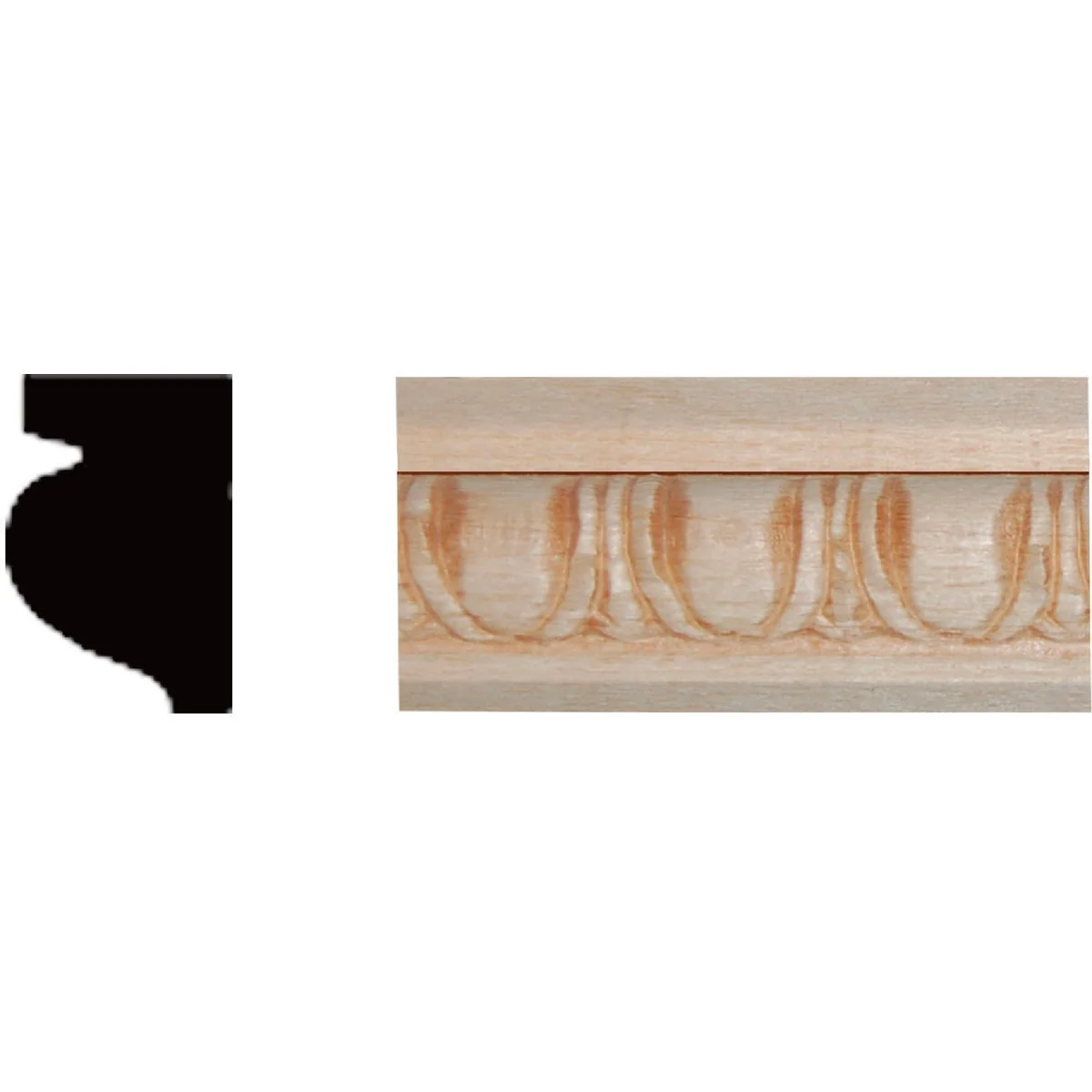 Green House of Fara 15 32 In. x 21 32 In. x 8 Ft. Hardwood Embossed Decorative Egg Dart Detail Molding Fashionable