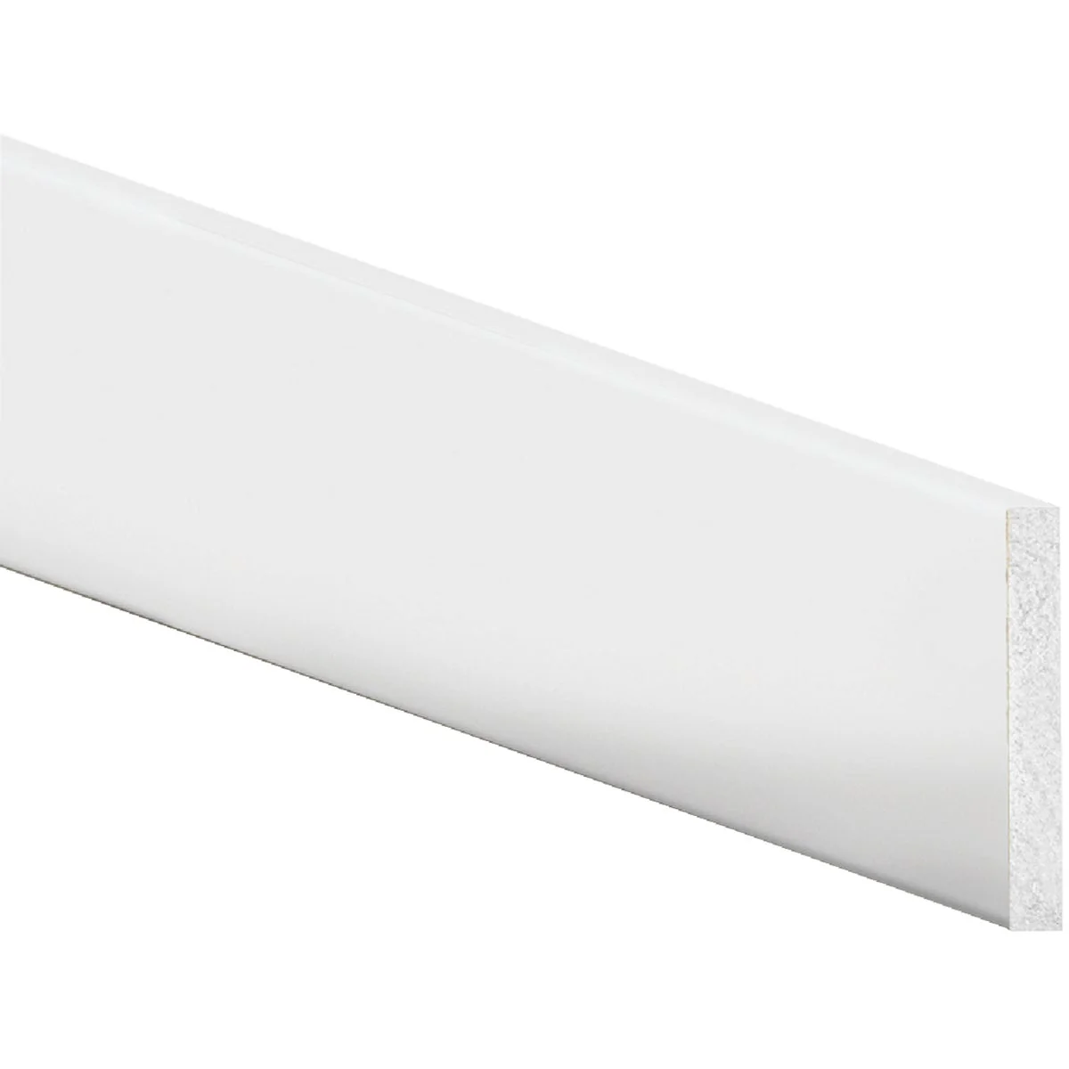 Secure Inteplast Building Products 4 In. x 8 Ft. Crystal White Polystyrene Flat Molding World-Class