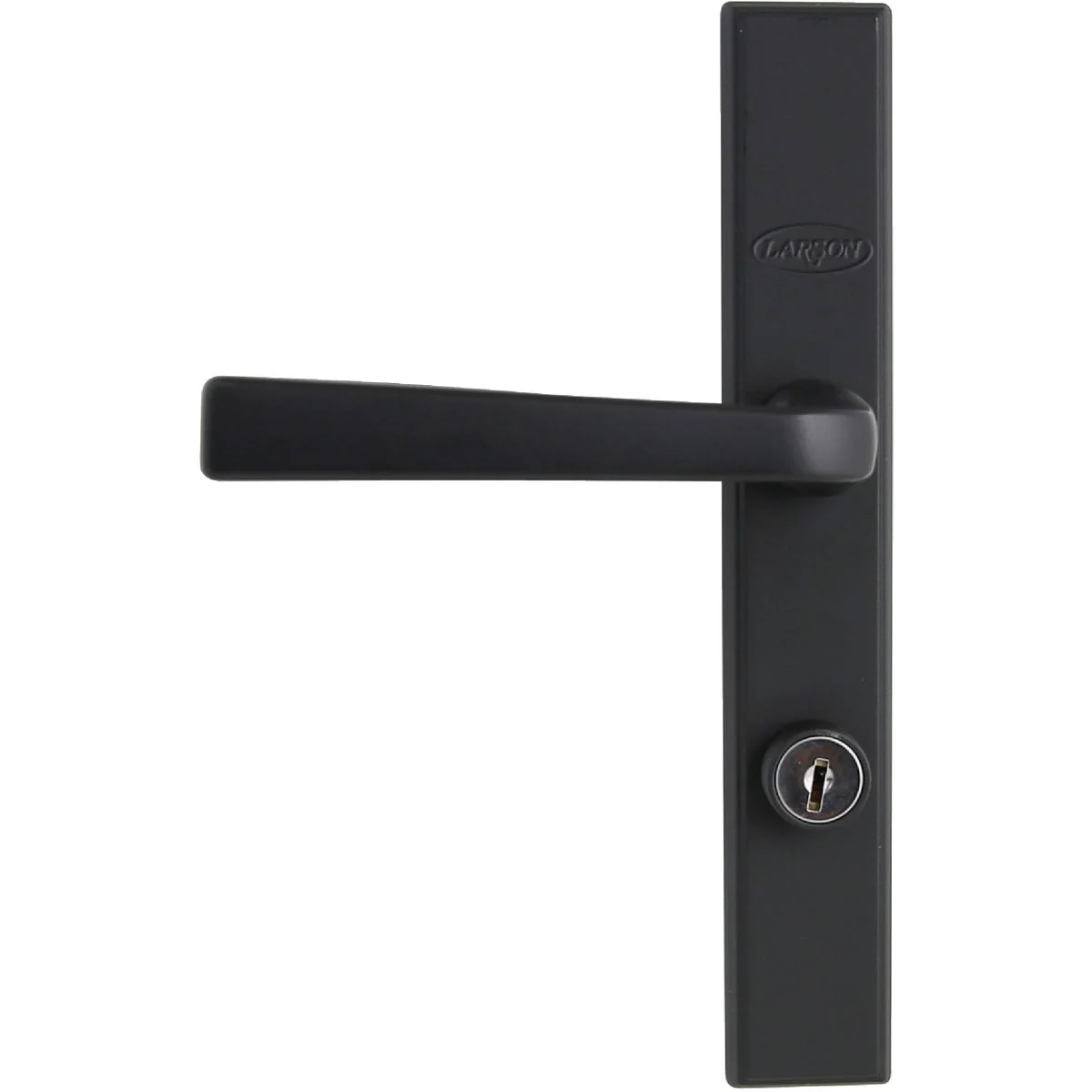 World-Class Larson QuickFit Matte Black Die-Cast Metal Locking Storm Door Straight Leverset Exceptional