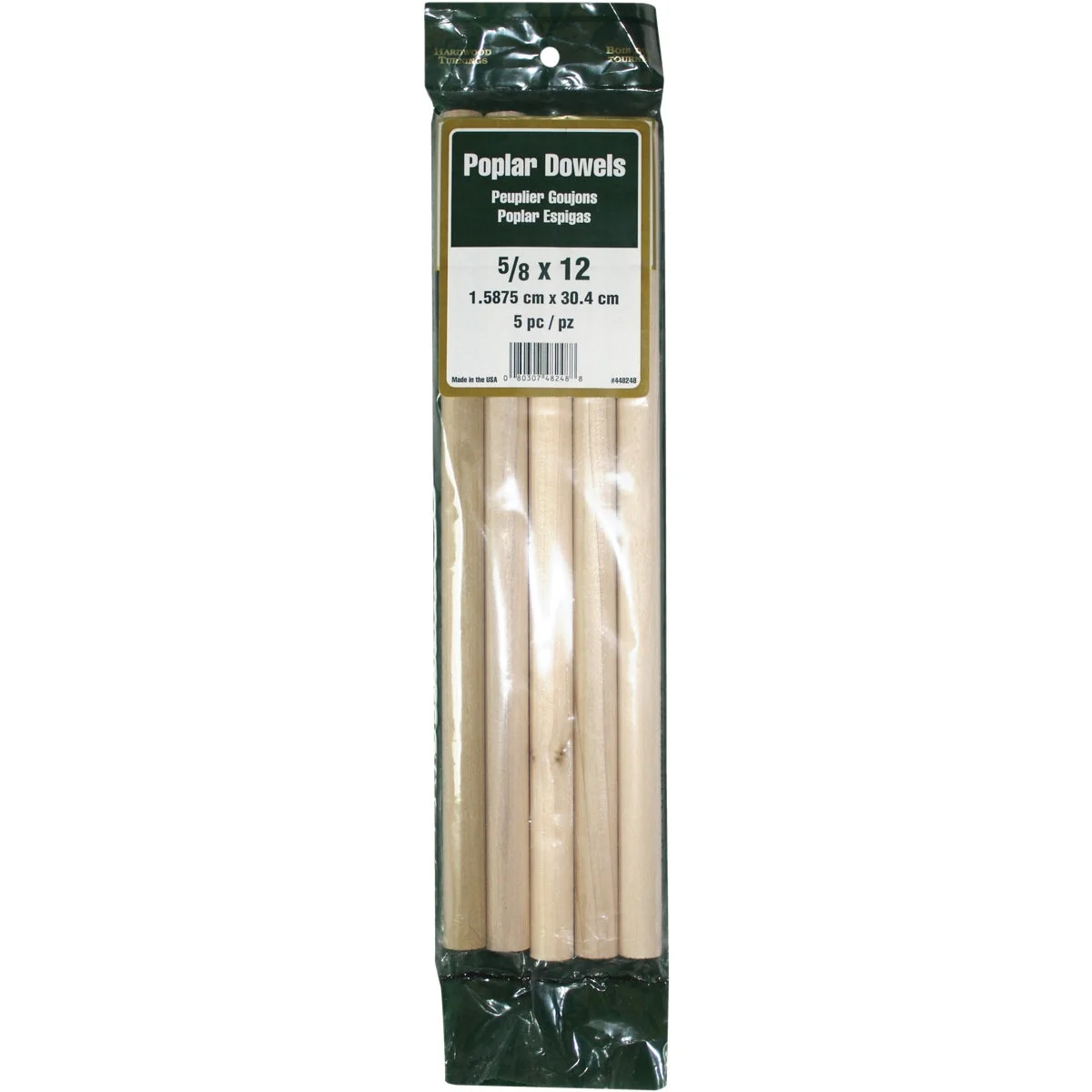 Sustainable Madison Mill 5 8 In. x 12 In. Poplar Dowel Rod 5 Pieces Versatile