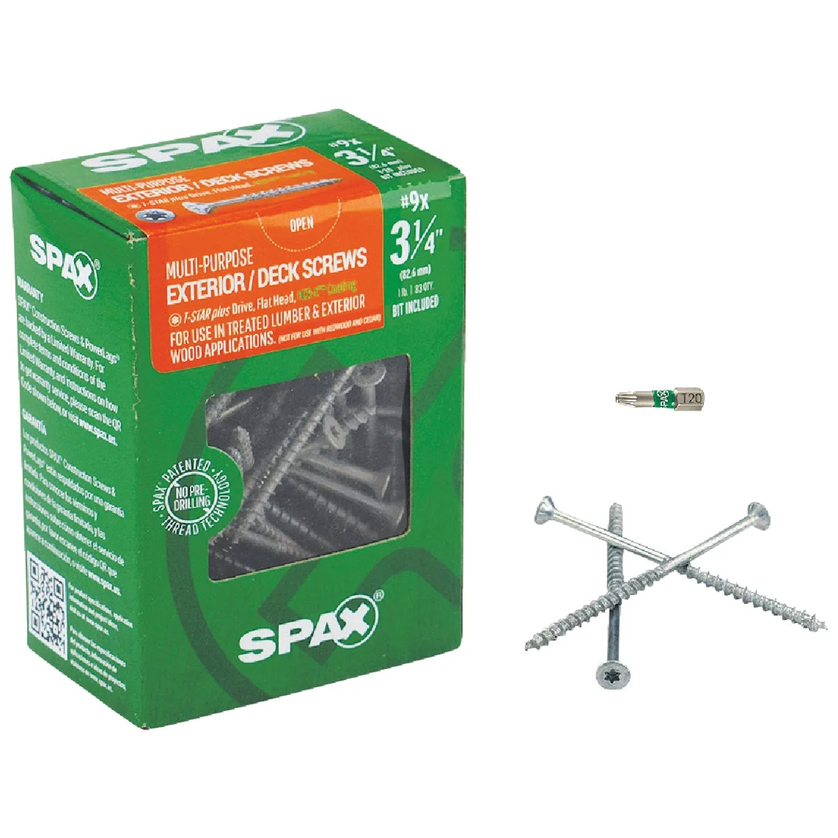 Excellent Spax 9 x 3-1 4 In. Flat Head Exterior Multi-Material Construction Screw 1 Lb. Box Practical