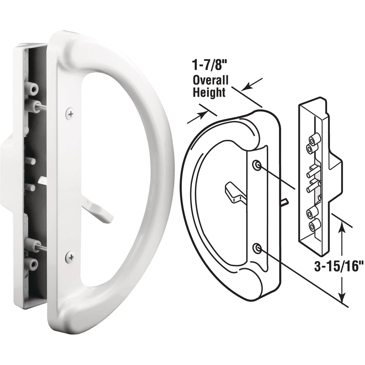 Responsible Prime-Line Standard Reversible Surface Mount Sliding Patio Door Handle Set Reusable