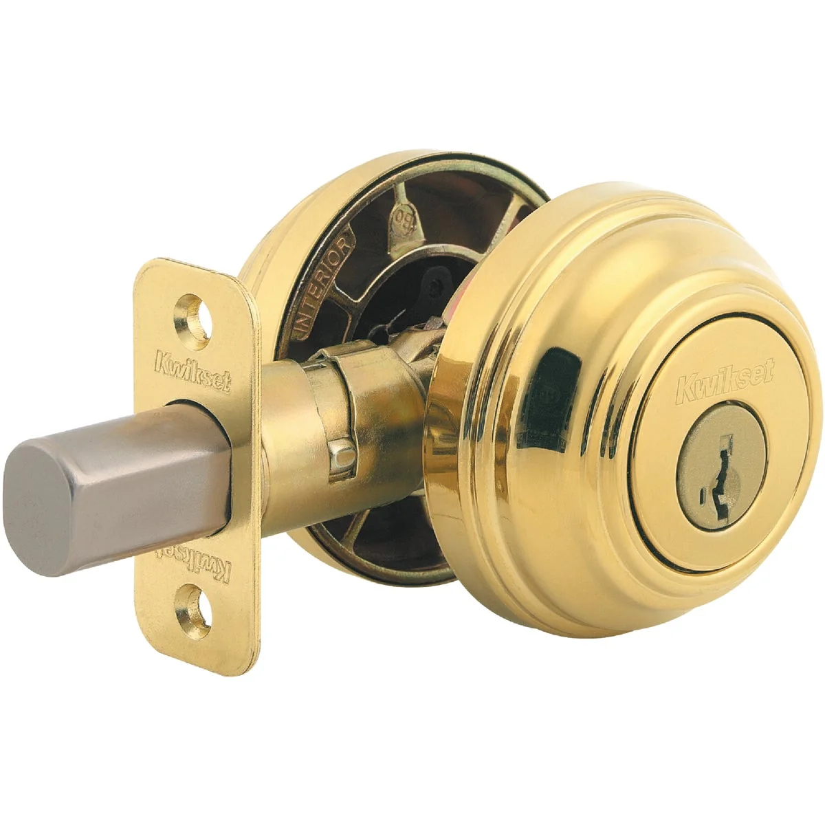 Soft Kwikset Signature Series Polished Brass Double Cylinder Deadbolt with SmartKey Selected