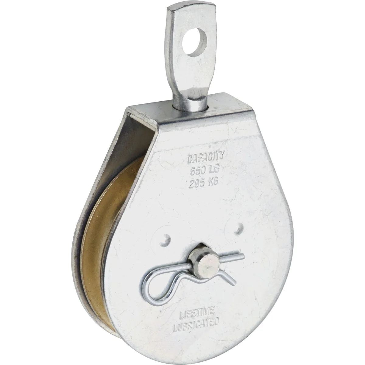 Practical National 3 In. O.D. Single Swivel Eye Steel Rope Pulley Long-Lasting