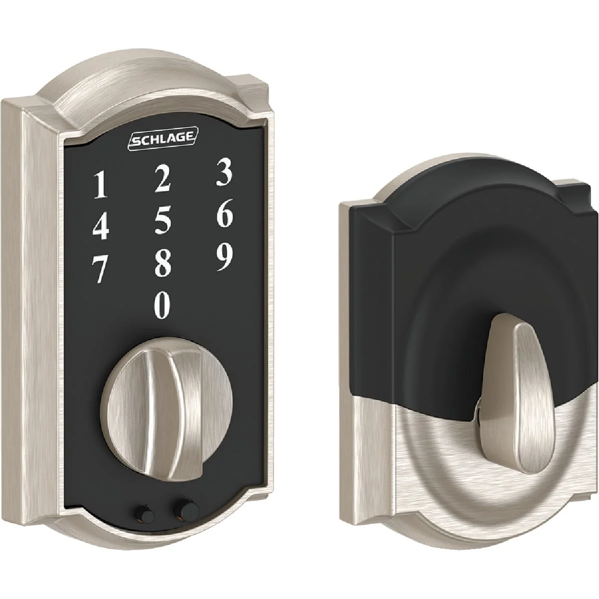 Elite Schlage Camelot Touchscreen Satin Nickel Electronic Deadbolt Traditional