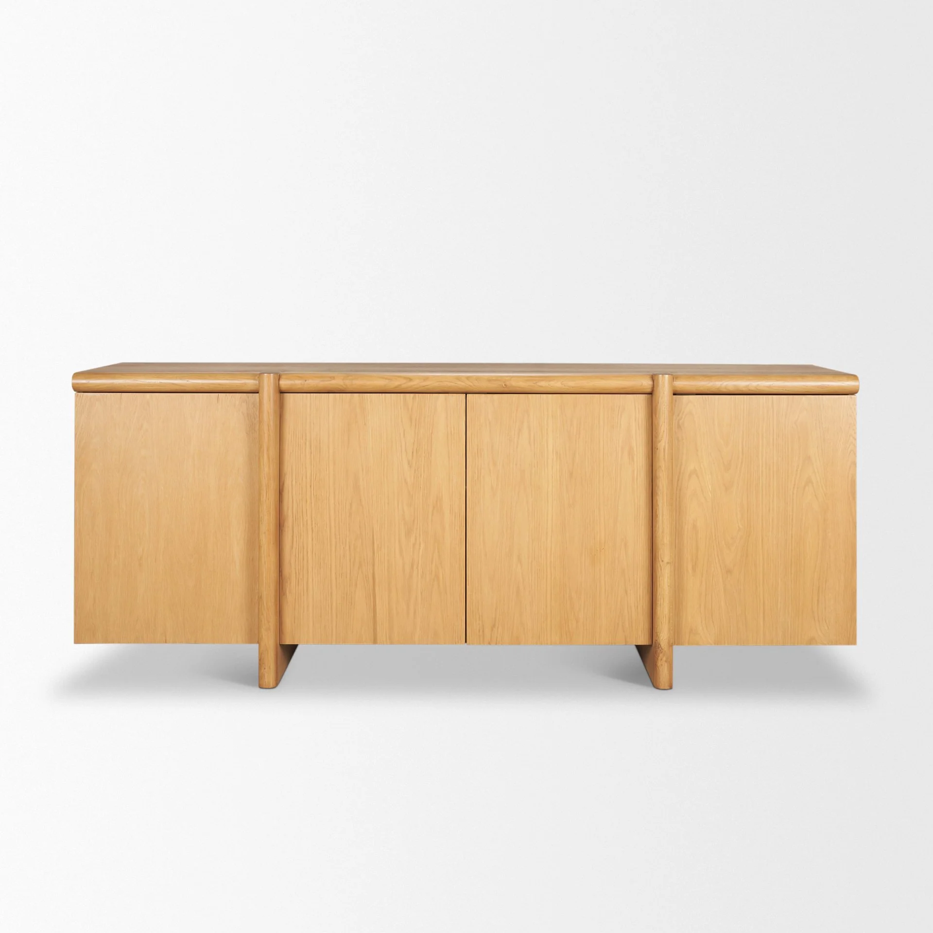 Pure Rowan Black Oak Wood Closed 4 Door Sideboard Efficient