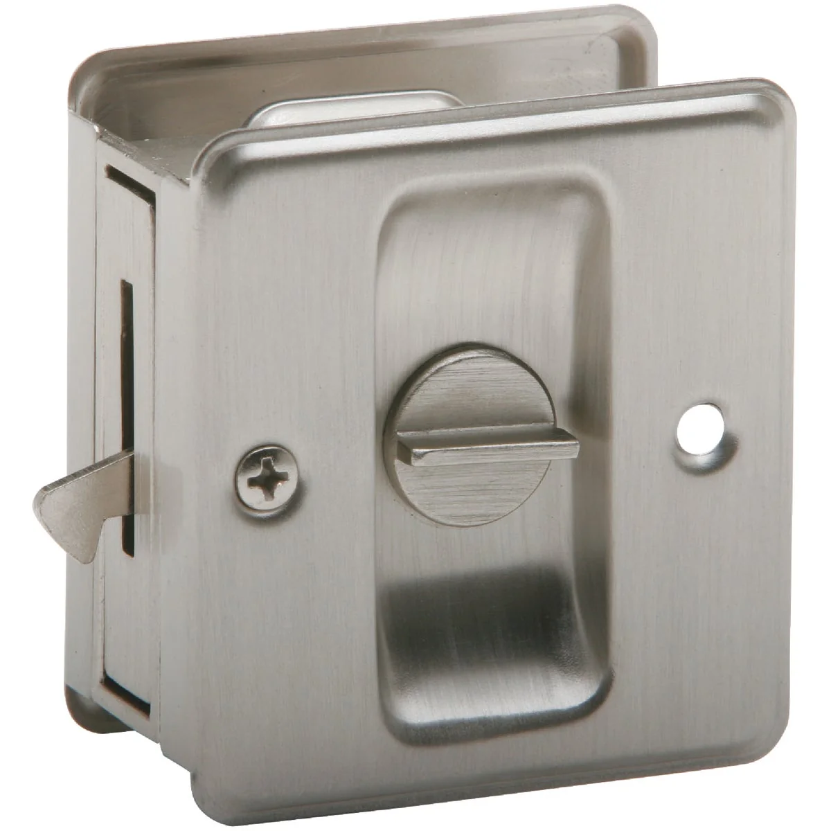 Optimized Schlage Privacy Satin Nickel Pocket Door Lock Pull Professional